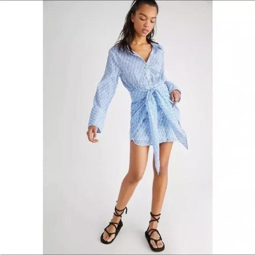 Free People Blue Long Sleeve Dress